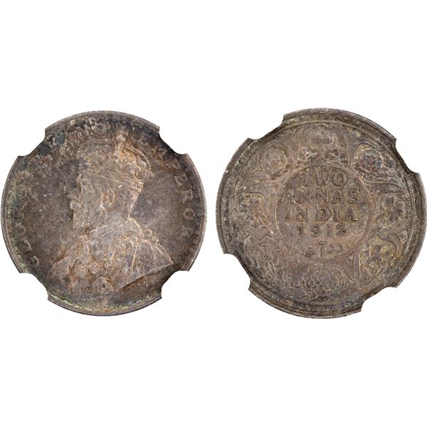 BRITISH INDIA: George V, 1910-1936, AR 2 annas, 1912(c), NGC MS64