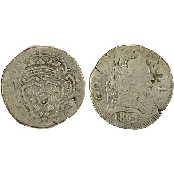 GOA: João VI, regent, 1799-1816, AR rupia (10.65g), 1805, Fine