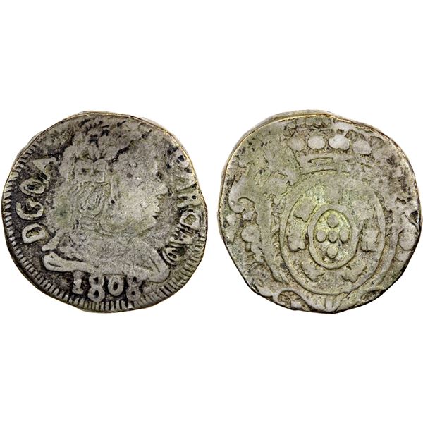 GOA: João VI, regent, 1799-1816, AR pardao (5.40g), 1808, Fine