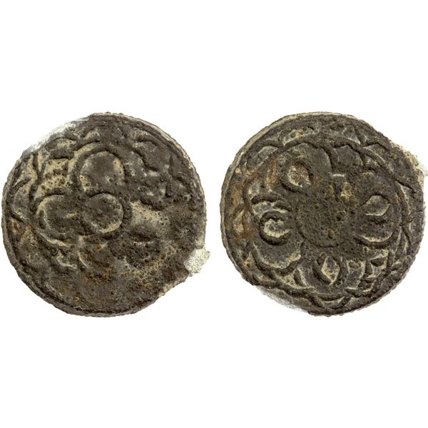 BRUNEI: Anonymous, 18th-19th century, anepigraphic tin pitis (1.60g), choice VF