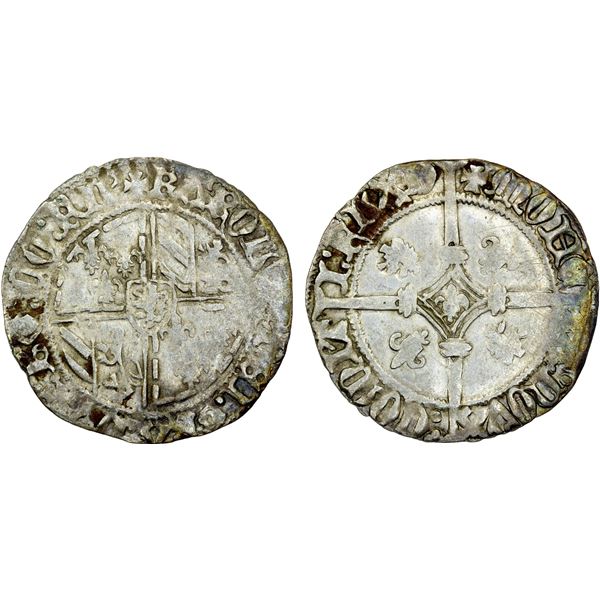 BELGIUM: FLANDERS: Charles the Bald, 1467-1477, AR gros vierlander (1.82g), ND, VF