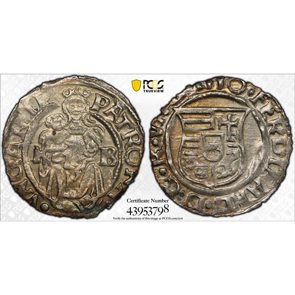HUNGARY: Ferdinand I, 1519-1564, AR denar, Körmöcbánya (Kremnica), 1550-KB, PCGS MS63