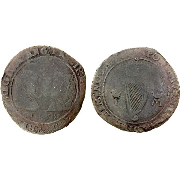 IRELAND: Philip and Mary, 1554-1558, AR shilling (7.46g), 1555, VG-F