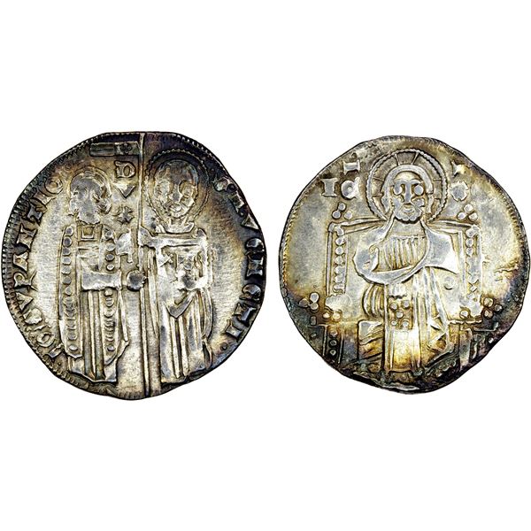 VENICE: Giovanni Soranzo, 1312-1327, AR grosso (2.18g), ND, EF-AU