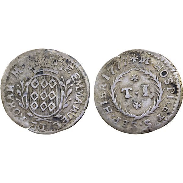 MALTA: Emmanuel de Rohan, 1775-1797, AR taro, 1777, VF