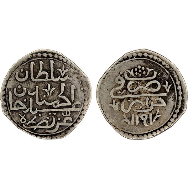 ALGIERS: Abdul Hamid I, 1774-1789, AR 1/8 budju, Jaza'ir, AH1191, choice VF