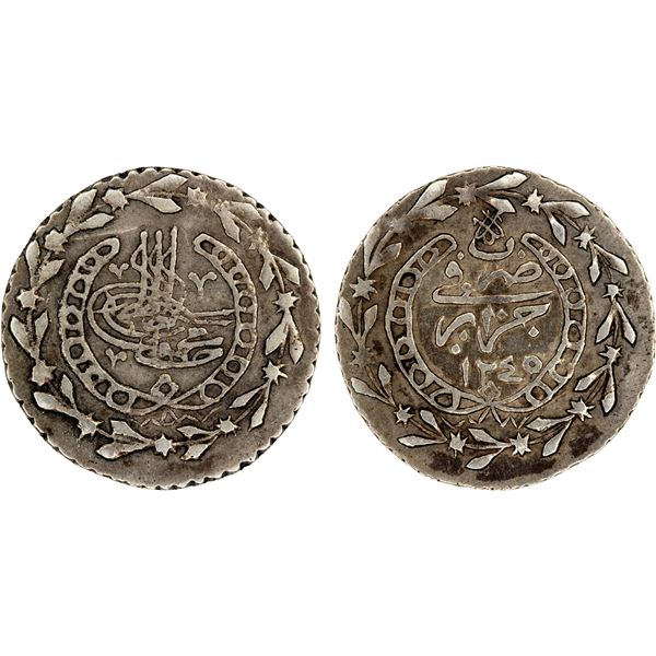 ALGIERS: Mahmud II, 1808-1839, AR 1/6 budju, Jaza'ir, AH1245, choice VF