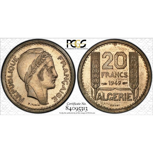 ALGERIA: French Occupation, 20 francs, 1949, PCGS Specimen 64