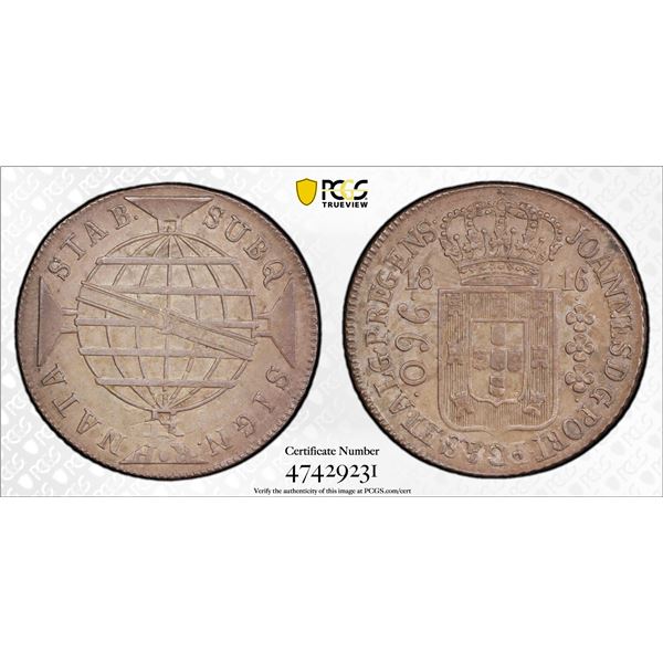 BRAZIL: João, Prince Regent, 1799-1818, AR 960 reis, 1816-R, PCGS AU58