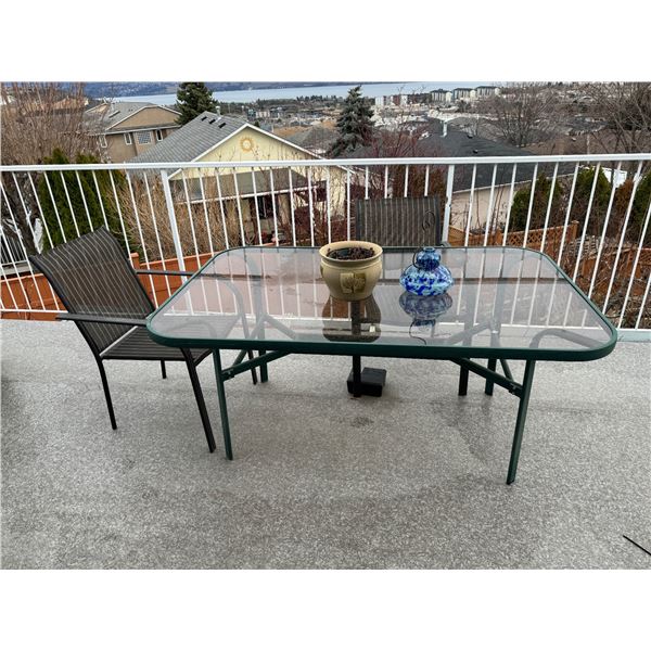 Patio table and 8 chairs
