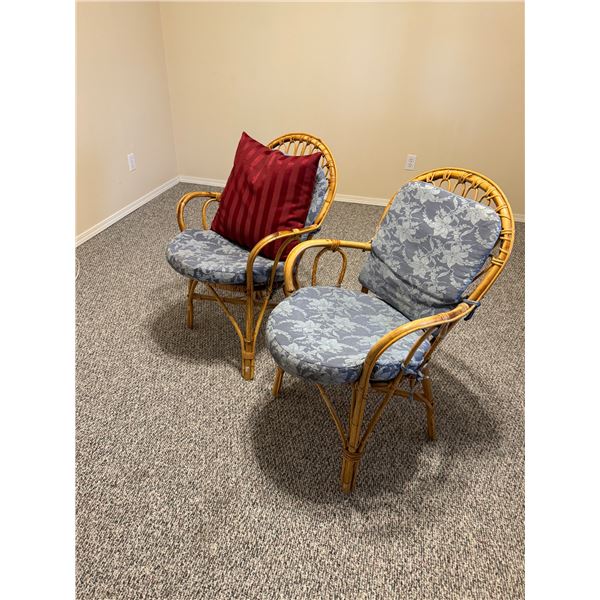 2 bamboo chairs