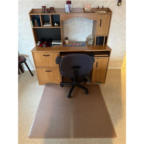 Desk, chair and office mat