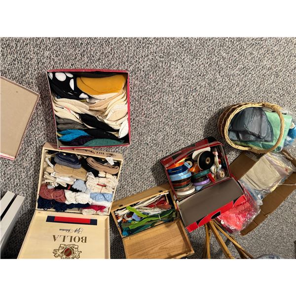 Sewing items, seam bindings, zippers, shoulder pads etc