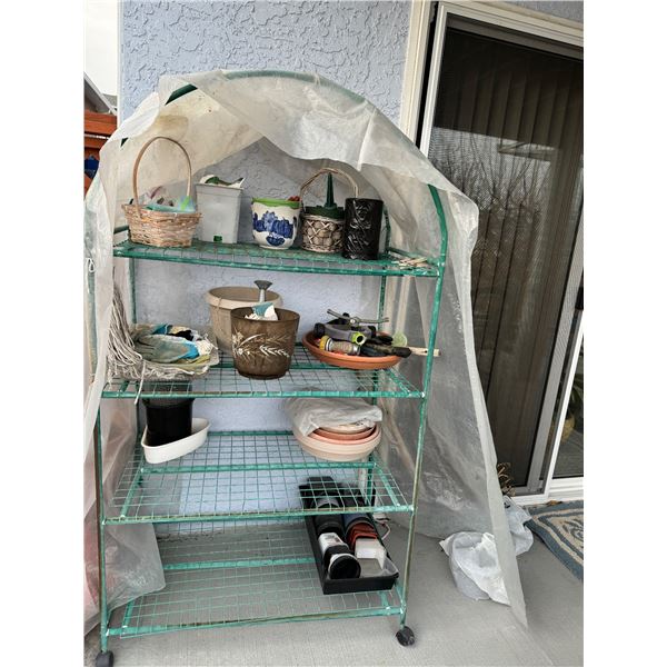 Greenhouse stand and contents
