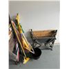 Image 1 : Work bench umbrellas and other brushes and yard items