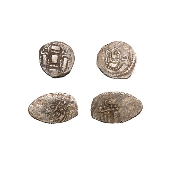 .Indo-Sassanian, Anonymous issue, Rajasthan Region, Silver Drachma, 3.84grms & 4.08grms