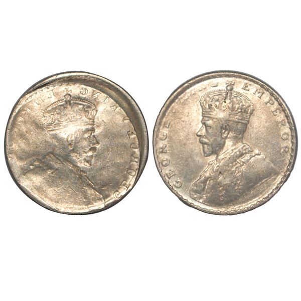 King George V, Silver Rupee, Deep Brockage