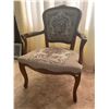 Image 3 : Antique Sitting Chair With Floral Upholstered Seat 25Lx24Dx35H