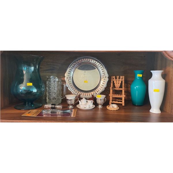 Entire Contents Of Shelf - Vases, Miniature Tea Set, Inside Decor & More