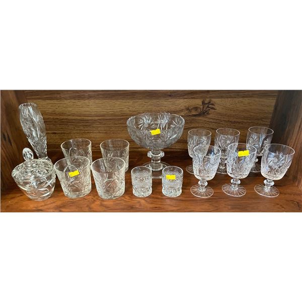 Assorted Collection Of Crystal - Glasses, Vases, Serving Bowls & More