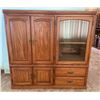 Image 1 : Solid Wood Entertainment Center With 2 Drawers & 3 Cabinet Doors 53.5Lx21Dx52.5H