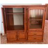 Image 2 : Solid Wood Entertainment Center With 2 Drawers & 3 Cabinet Doors 53.5Lx21Dx52.5H