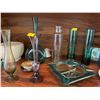 Image 3 : Entire Contents Of Shelf - Includes Color Glass Vases, Ashtrays, & More