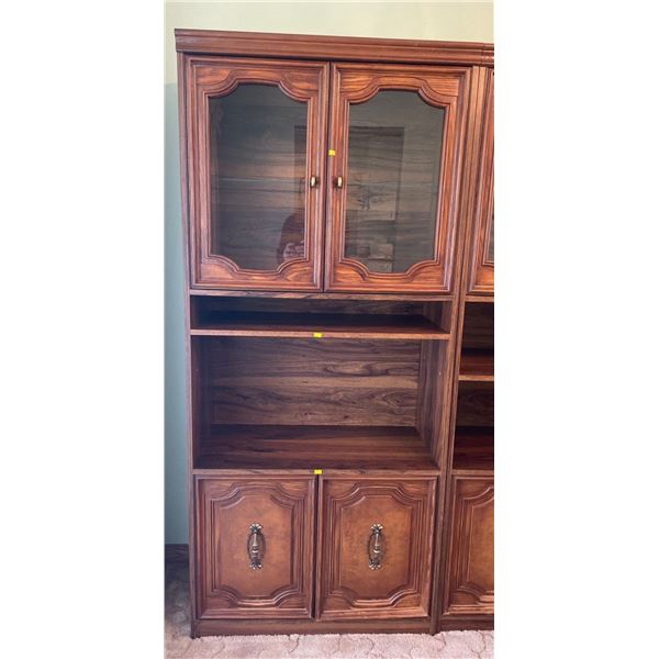 Solid Wood & Glass Display Cabinet 32Lx15Dx72H