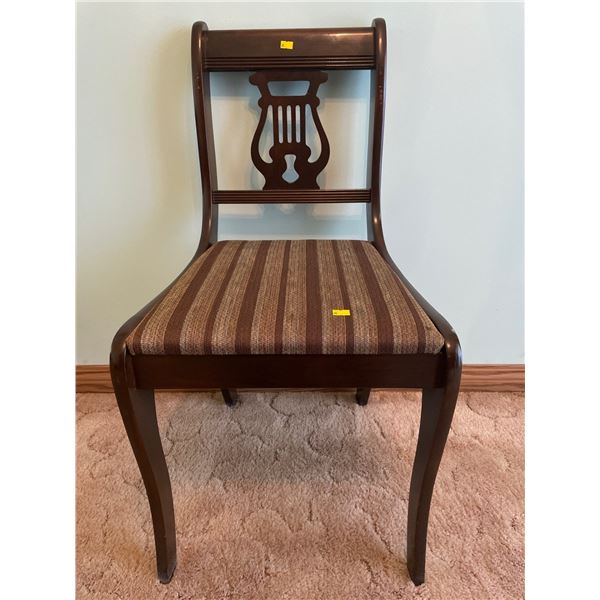 Solid Wood Harp Themed Dining Chair 16.5Lx19.5Dx32.5H