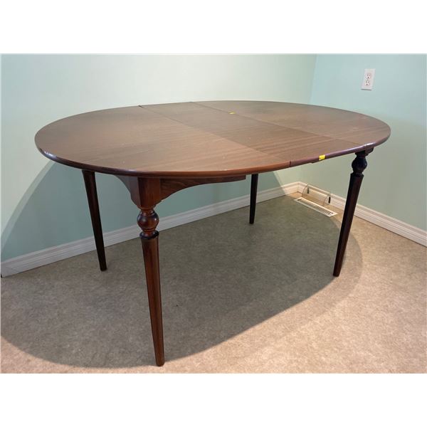 Vintage Solid Wood Dining Table With Leaf 54Lx42Dx30H