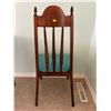 Image 4 : Solid Wood Handcrafted Dining Chair With Blue Upholstered Seat 20.5Lx18Dx42H
