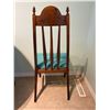 Image 5 : Solid Wood Handcrafted Dining Chair With Blue Upholstered Seat 20.5Lx18Dx42H