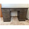 Image 1 : Wooden Executive Desk With 7 Drawers - Desk Only, Contents Included.