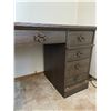 Image 3 : Wooden Executive Desk With 7 Drawers - Desk Only, Contents Included.