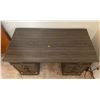 Image 5 : Wooden Executive Desk With 7 Drawers - Desk Only, Contents Included.