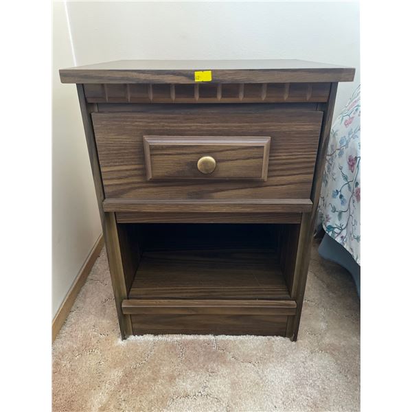 Solid Wood Vintage Nightstand - 1 Drawer & Shelf 16Lx14.5Dx22.5H