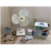 Image 1 : Assorted Collection Of Home Items - 2 Oscillating Fans, Sony Clock Radio & More