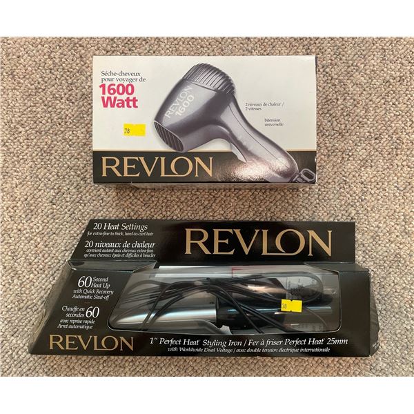 Brand New In Box Revlon Curling Iron & Blow Dryer