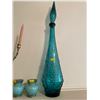 Image 4 : Assorted Collection Of Inside Home Decor - Blue Glass Decanter, Candle Holder & More