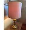 Image 1 : Vintage Retro Table Lamp With Pink Shade 30.5H