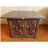 Image 1 : Vintage Retro Table With Cabinet Door 23.5Lx23.5Dx18.5H