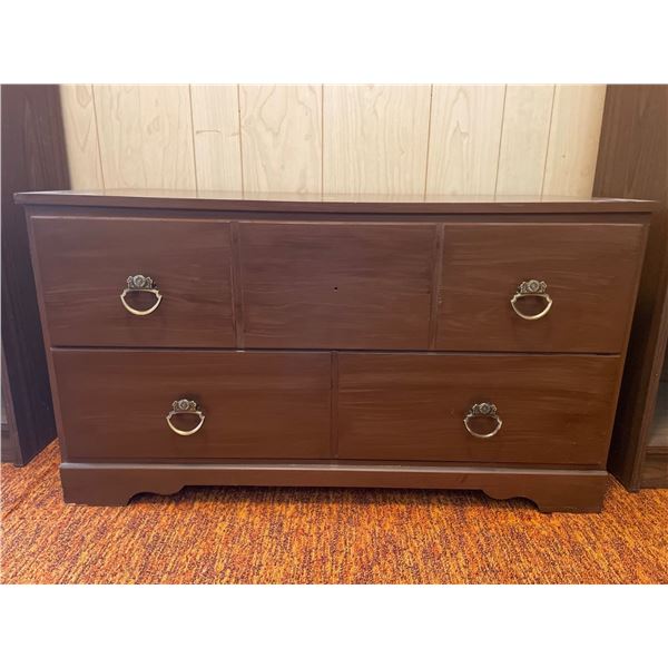 Vintage Solid Wood 2 Drawer Dresser - Contents Included 36Lx16Dx20H
