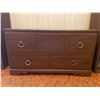 Image 1 : Vintage Solid Wood 2 Drawer Dresser - Contents Included 36Lx16Dx20H