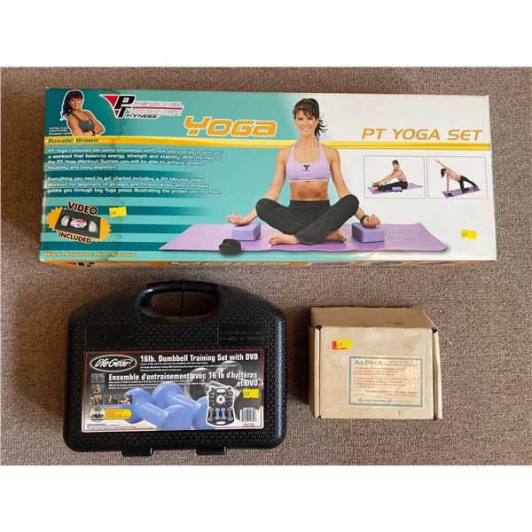 Assorted Collection Of New In Box Exercise Equipment - Yoga Set, Dumbbell Training Set & More