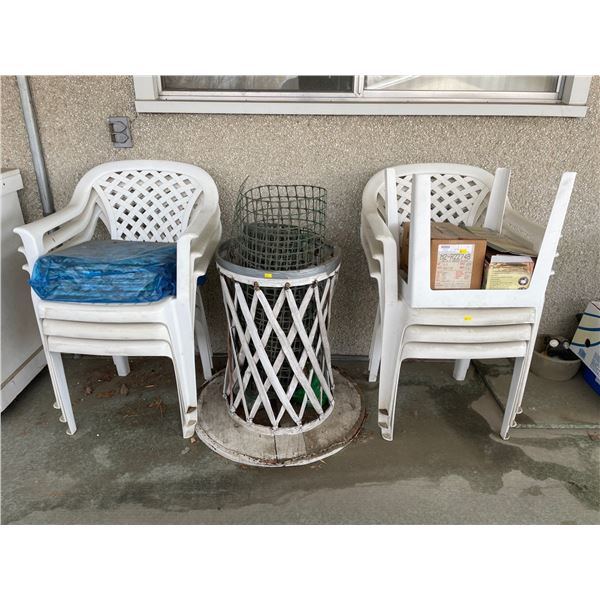 Miscellaneous Outdoor Patio Items - Chairs, Solar Lights, Wooden Table & More