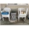 Image 1 : Miscellaneous Outdoor Patio Items - Chairs, Solar Lights, Wooden Table & More