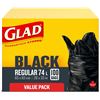 Image 1 : NEW GLAD BLACK REGULAR 74L GARBAGE BAGS