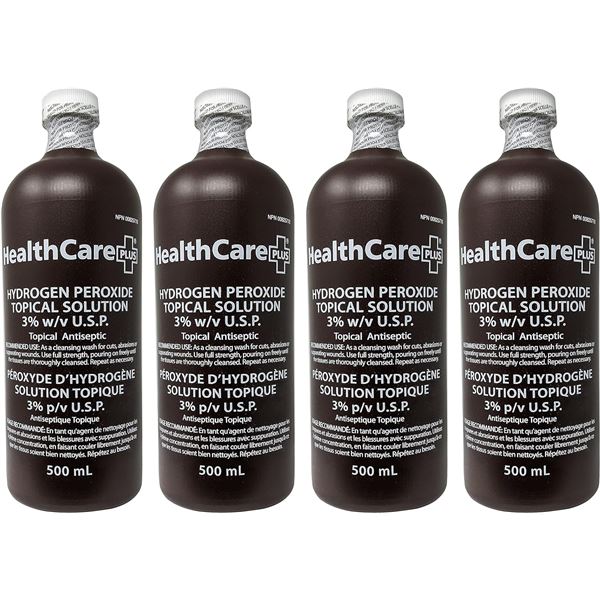 4 PACK HEALTH CARE 500ML HYDROGEN PEROXIDE