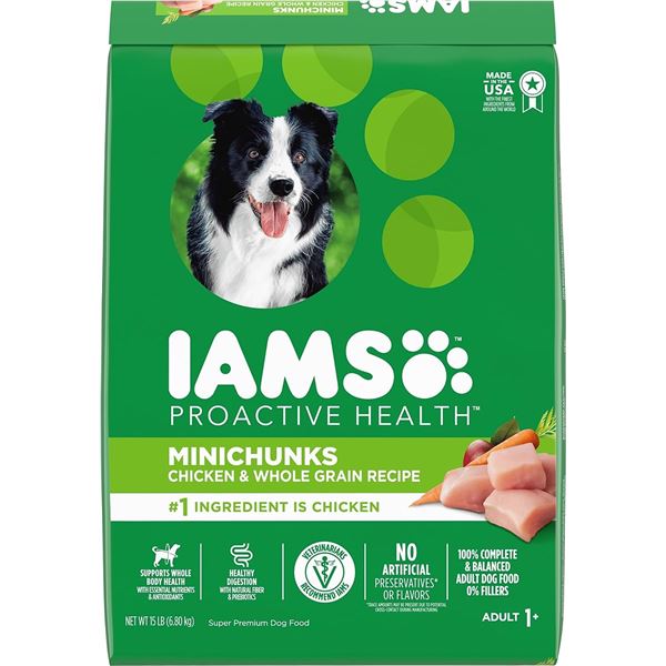 NEW IAMS PROACTIVE HEALTH MINICHUNKS DRY DOG FOOD