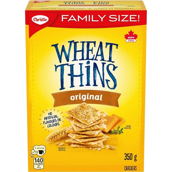 NEW 2 X 350G FAMILY SIZE BOXES OF WHEAT THINS